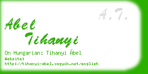 abel tihanyi business card