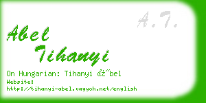 abel tihanyi business card
